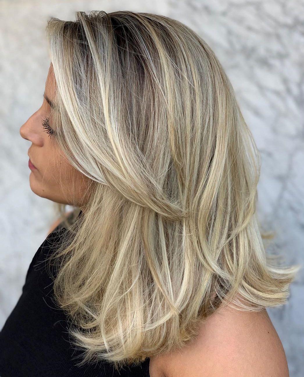 Low-Maintenance Medium Cut for Thick Hair