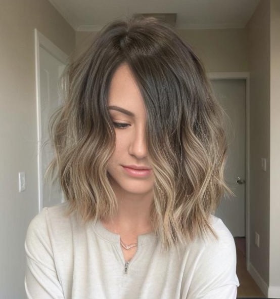 Ombre Bob Cut on Wavy Hair