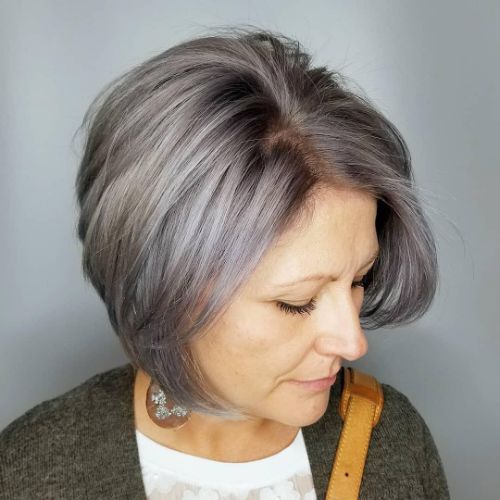 Gray Bob for Women Over 40