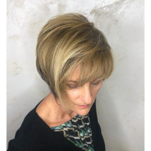 Short Blonde Bob Cut with Bangs
