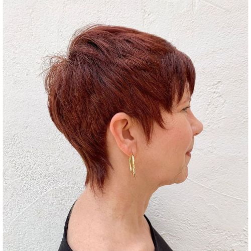 Over 40 Tapered Auburn Pixie