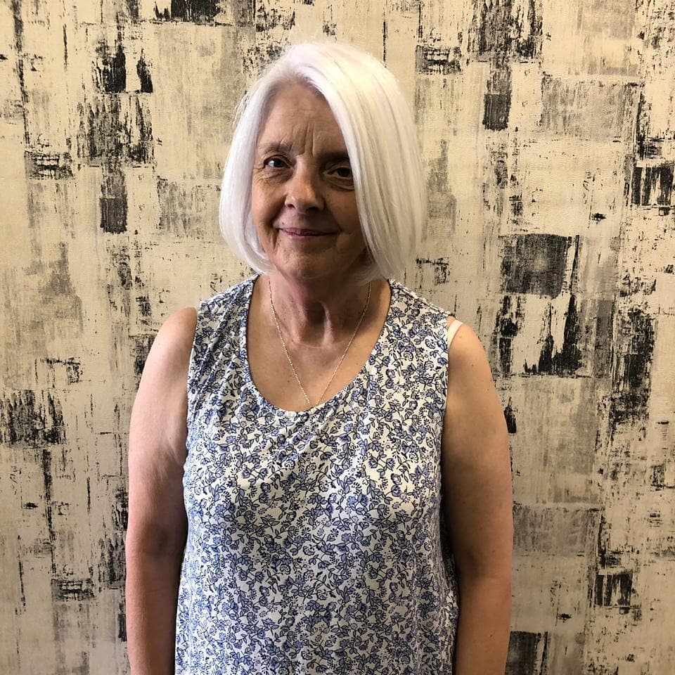 Smooth A-Line Bob For White Hair
