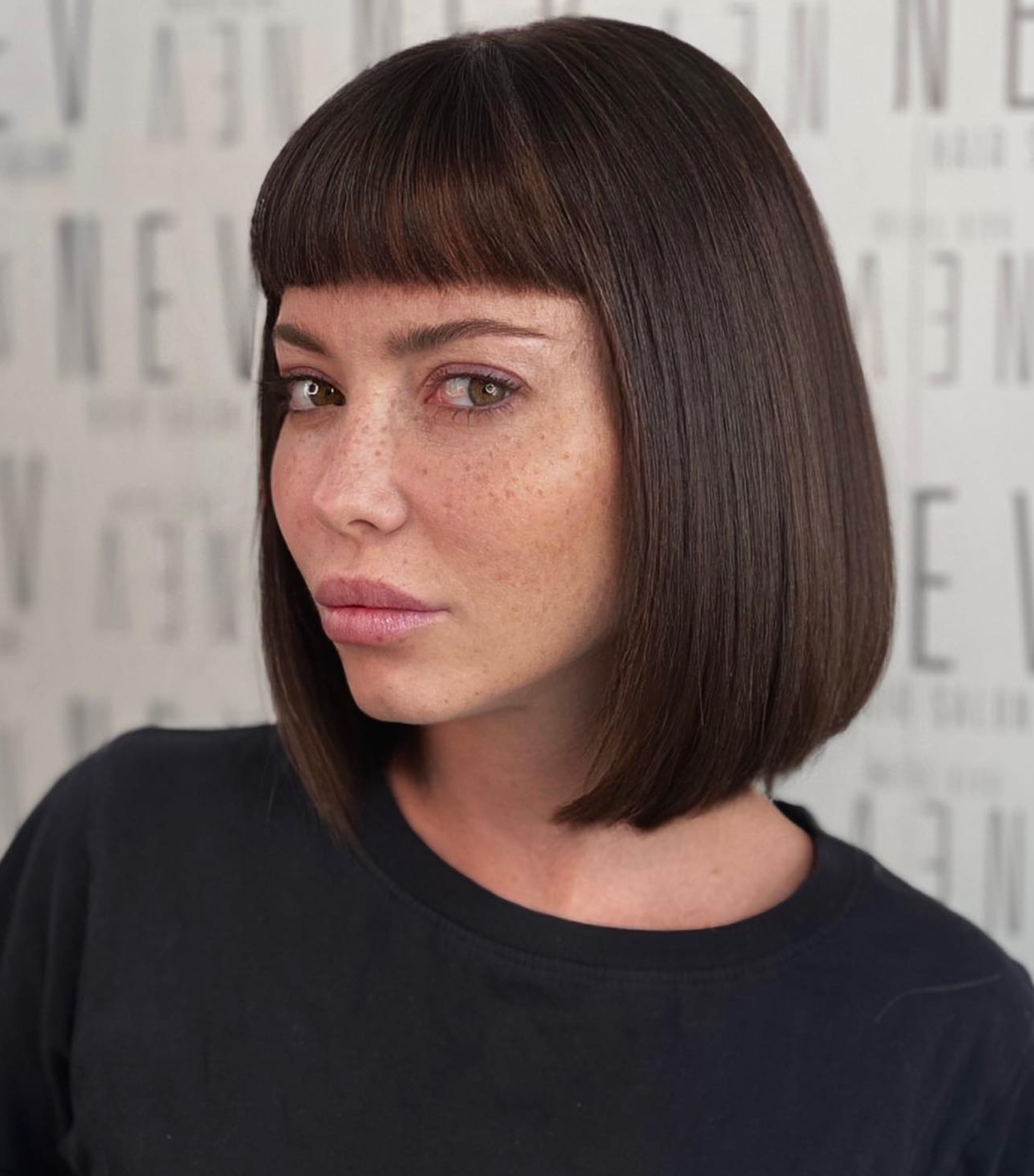 Short Bob Cut with Blunt Bang