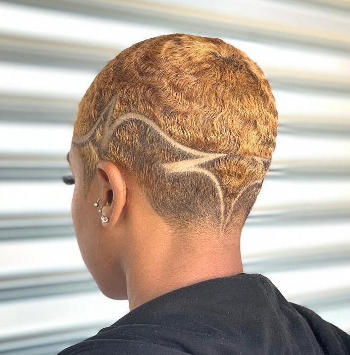 Very Short Crop With Shaved Design